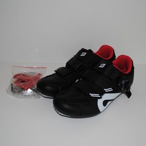 Peleton cycling bike racing machine shoes size 38 Black w/ attachment pieces